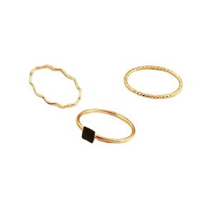 Gold Tone Minimalist Ring Set